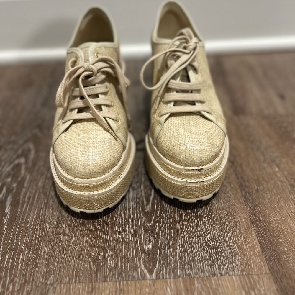 Cult Gaia Beige Platform Sneakers